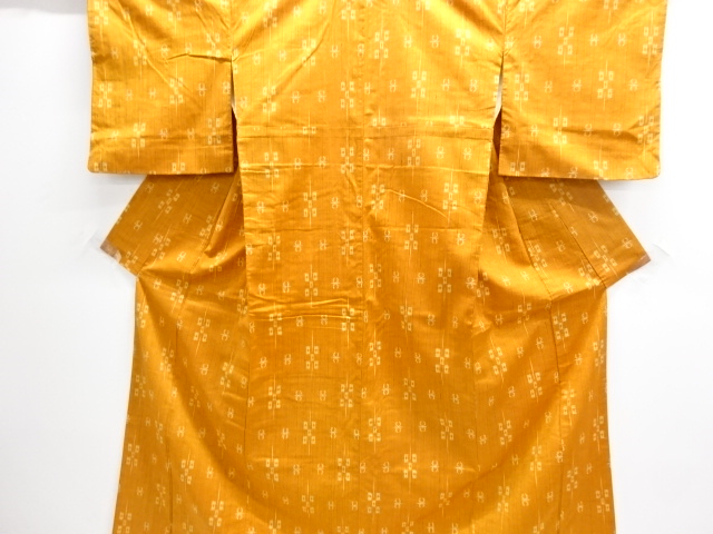 JAPANESE KIMONO / ANTIQUE KIMONO / SILK / TSUMUGI / WOVEN KASURI PATTERN